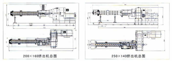 銷釘機筒冷喂料橡膠擠出機結構圖